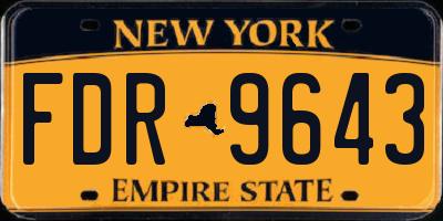 NY license plate FDR9643