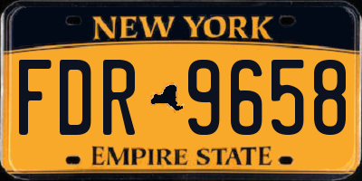 NY license plate FDR9658