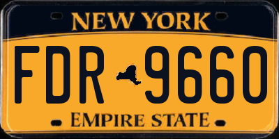 NY license plate FDR9660