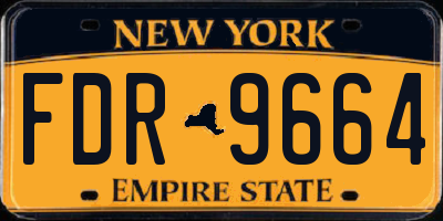 NY license plate FDR9664