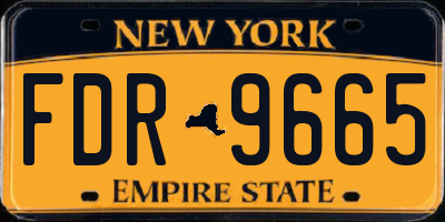 NY license plate FDR9665
