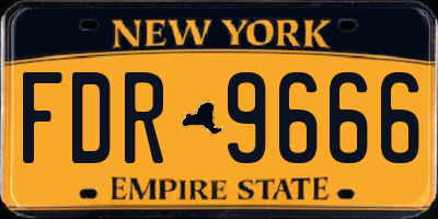 NY license plate FDR9666