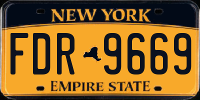 NY license plate FDR9669
