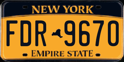 NY license plate FDR9670