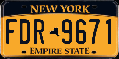 NY license plate FDR9671