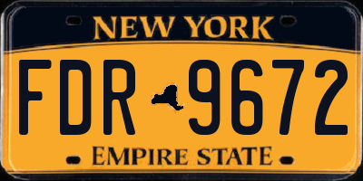 NY license plate FDR9672