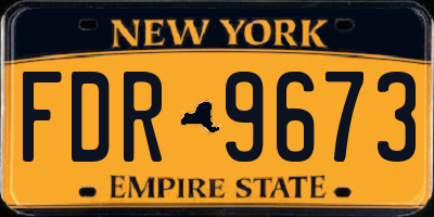 NY license plate FDR9673