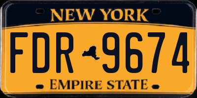 NY license plate FDR9674