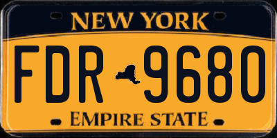 NY license plate FDR9680