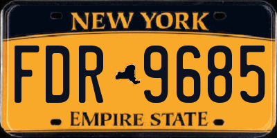 NY license plate FDR9685
