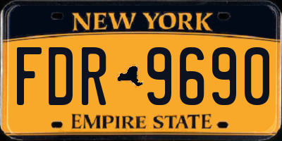NY license plate FDR9690