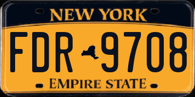 NY license plate FDR9708