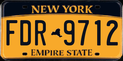 NY license plate FDR9712