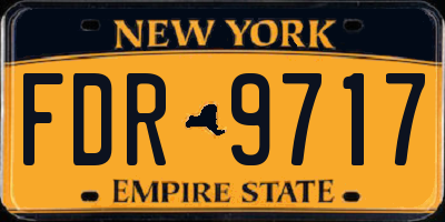 NY license plate FDR9717