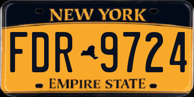 NY license plate FDR9724