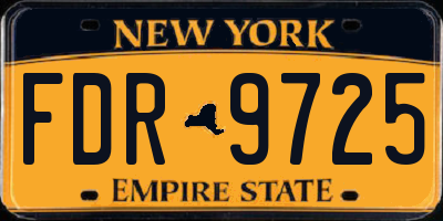 NY license plate FDR9725