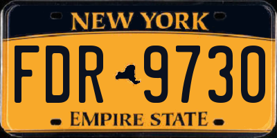 NY license plate FDR9730
