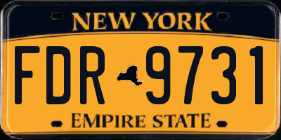 NY license plate FDR9731