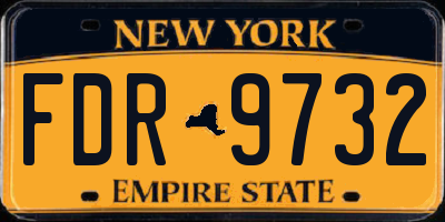 NY license plate FDR9732