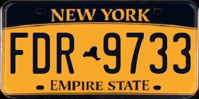 NY license plate FDR9733