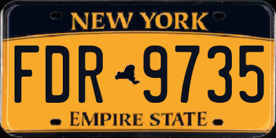NY license plate FDR9735