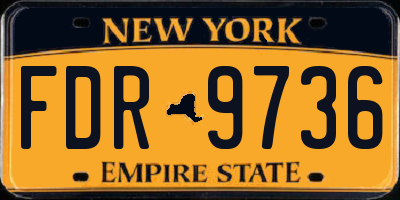 NY license plate FDR9736