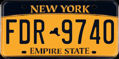 NY license plate FDR9740