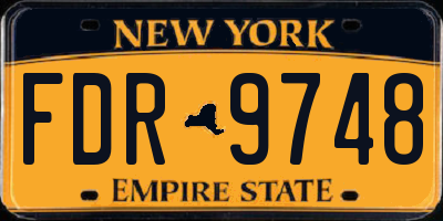 NY license plate FDR9748