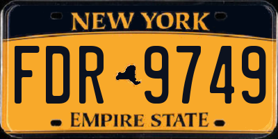 NY license plate FDR9749