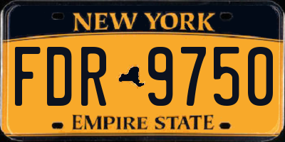 NY license plate FDR9750