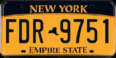 NY license plate FDR9751