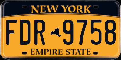 NY license plate FDR9758