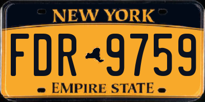 NY license plate FDR9759