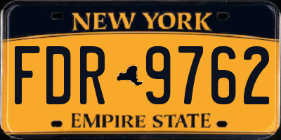 NY license plate FDR9762