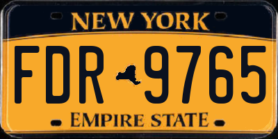 NY license plate FDR9765