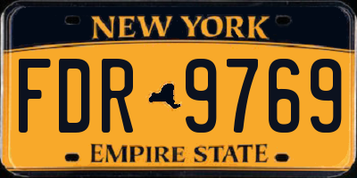 NY license plate FDR9769