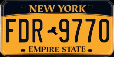 NY license plate FDR9770