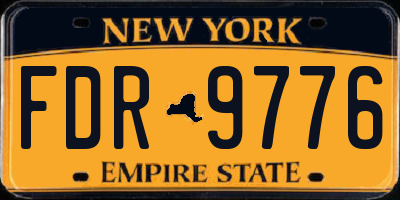 NY license plate FDR9776