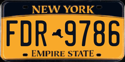 NY license plate FDR9786