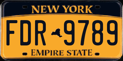 NY license plate FDR9789