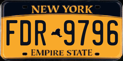 NY license plate FDR9796
