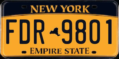 NY license plate FDR9801