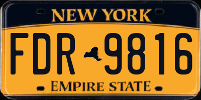 NY license plate FDR9816