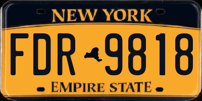 NY license plate FDR9818
