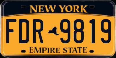 NY license plate FDR9819