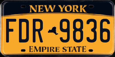 NY license plate FDR9836