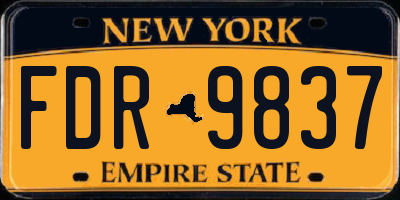 NY license plate FDR9837