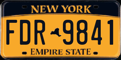 NY license plate FDR9841