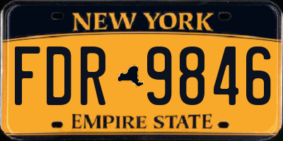 NY license plate FDR9846