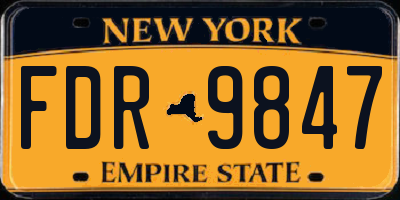 NY license plate FDR9847